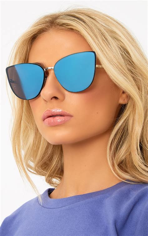 blue mirrored sunglasses women's.